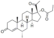 Pregn-4-ene-3,20-dione, 6-methyl-17-(1-oxopropoxy)-, (6.alpha.)- 结构式