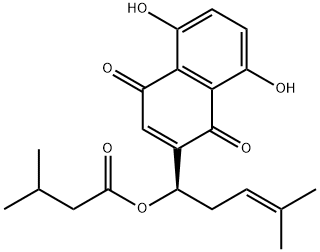 异戊酰紫草素 结构式