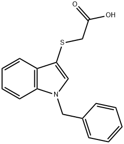 2-((1-苄基-1H-吲哚-3-基)硫代)乙酸 结构式