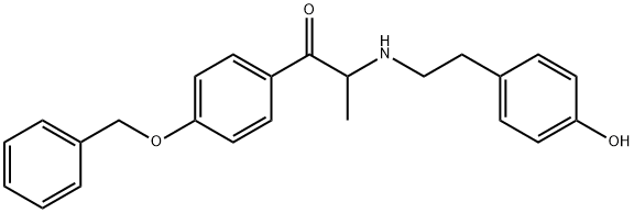 2-[[2-(4-HYDROXYPHENYL)ETHYL]AMINO]-1-[4-(PHENYLMETHOXY)PHENYL]-1-PROPANONE 结构式