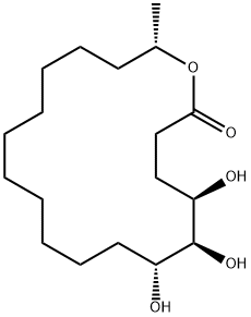 5,6,7-Trihydroxy-18-methyloxacyclooctadecan-2-one 结构式