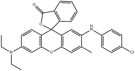 2'-[(4-chlorophenyl)amino]-6'-(diethylamino)-3'-methylspiro[isobenzofuran-1(3H),9'-[9H]xanthene]-3-one 结构式
