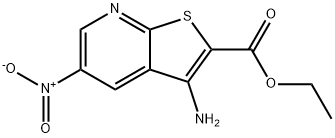 3-氨基-5-硝基噻吩并[2,3-B]吡啶-2-羧酸乙酯 结构式