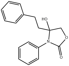 4-Hydroxy-3-phenyl-4-(2-phenylethyl)-2-oxazolidinone 结构式