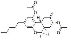 (6aR,8R,10aR)-6a,7,8,9,10,10a-Hexahydro-6,6-dimethyl-9-methylene-3-pentyl-6H-dibenzo[b,d]pyran-1,8-diol diacetate 结构式