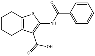 2-(BENZOYLAMINO)-4,5,6,7-TETRAHYDRO-1-BENZOTHIOPHENE-3-CARBOXYLIC ACID 结构式