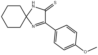 3-(4-甲氧基苯基)-1,4-二氮杂螺[4.5]癸烷-3-烯-2-硫酮 结构式