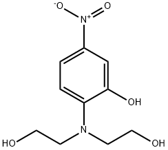 2-[双(2-羟基乙基)氨基]-5-硝基苯酚 结构式