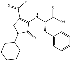 N-(4-nitro-1-cyclohexyl-2-oxo-3-pyrrolin-3-yl)phenylalanine 结构式