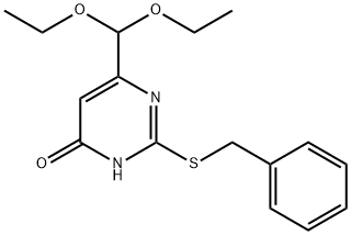 2-Benzylsulfanyl-6-diethoxymethyl-pyrimidin-4-ol 结构式