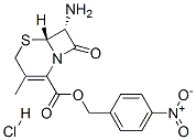 p-nitrobenzyl (6R-trans)-7-amino-3-methyl-8-oxo-5-thia-1-azabicyclo[4.2.0]oct-2-ene-2-carboxylate monohydrochloride 结构式