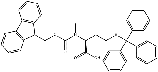 N-[芴甲氧羰基]-N-甲基-S-(三苯基甲基)-L-高半胱氨酸 结构式