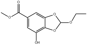 1,3-Benzodioxole-5-carboxylic acid, 2-ethoxy-7-hydroxy-, methyl ester 结构式