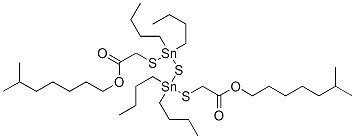 diisooctyl 2,2'-[(1,1,3,3-tetrabutyl-1,3-distannathianediyl)bis(thio)]diacetate 结构式