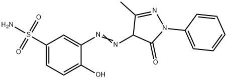 3-[(4,5-DIHYDRO-3-METHYL-5-OXO-1-PHENYL-1H-PYRAZOL-4-YL)AZO]-4-HYDROXYBENZENESULPHONAMIDE	 结构式