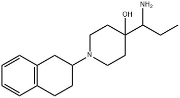 4-(1-Aminopropyl)-1-(1,2,3,4-tetrahydronaphthalen-2-yl)piperidin-4-ol 结构式