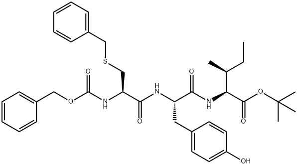 (phenylmethoxy)carbonylcysteinyl(phenylmethyl)-tyrosyl-isoleucine tert-butyl ester 结构式