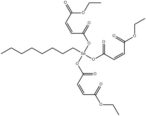 ethyl (Z,Z,Z)-9-[(4-ethoxy-1,4-dioxobut-2-enyl)oxy]-9-octyl-4,7,11-trioxo-3,8,10-trioxa-9-stannatetradeca-5,12-dien-14-oate 结构式