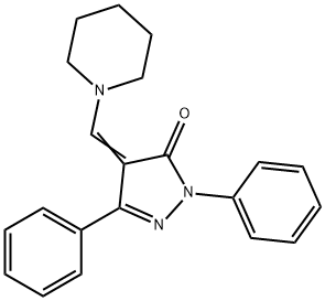 2,5-Diphenyl-4-(1-piperidinylmethylene)-2H-pyrazol-3(4H)-one 结构式