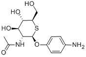 对氨基苯基-2-乙酰氨基-2-脱氧-1-硫代-β-D-吡喃葡萄糖苷 结构式