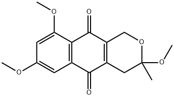 3,4-Dihydro-3,7,9-trimethoxy-3-methyl-1H-naphtho[2,3-c]pyran-5,10-dione 结构式