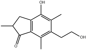 2,3-Dihydro-4-hydroxy-6-(2-hydroxyethyl)-2,5,7-trimethyl-1H-inden-1-one 结构式