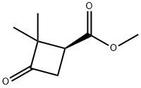 Cyclobutanecarboxylic acid, 2,2-dimethyl-3-oxo-, methyl ester, (1S)- (9CI) 结构式