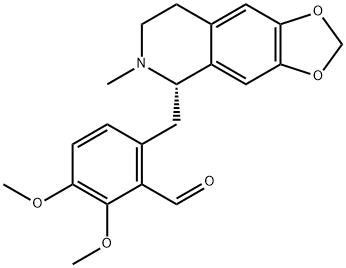 (+)-2,3-Dimethoxy-6-[[(5R)-5,6,7,8-tetrahydro-6-methyl-1,3-dioxolo[4,5-g]isoquinoline-5-yl]methyl]benzaldehyde 结构式