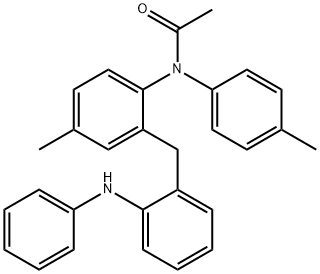 N-(4-Methylphenyl)-N-[4-methyl-2-[[2-(phenylamino)phenyl]methyl]phenyl]acetamide 结构式