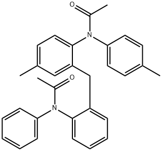 N-[2-[[2-[Acetyl(4-methylphenyl)amino]-5-methylphenyl]methyl]phenyl]-N-phenylacetamide 结构式