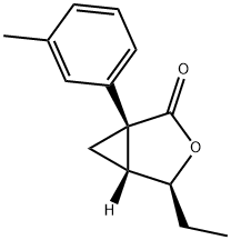 3-Oxabicyclo[3.1.0]hexan-2-one,4-ethyl-1-(3-methylphenyl)-,(1S,4S,5R)-(9CI) 结构式