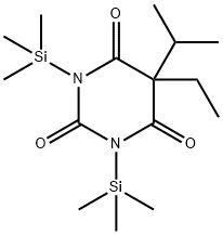 5-Ethyl-5-isopropyl-1,3-bis(trimethylsilyl)-2,4,6(1H,3H,5H)-pyrimidinetrione 结构式