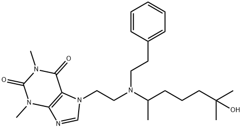 7-[2-[4,5-Dimethyl-5-hydroxyhexyl(phenethyl)amino]ethyl]-3,7-dihydro-1,3-dimethyl-1H-purine-2,6-dione 结构式