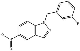 1-[(3-氟苯基)甲基]-5-硝基-1H-吲唑 结构式