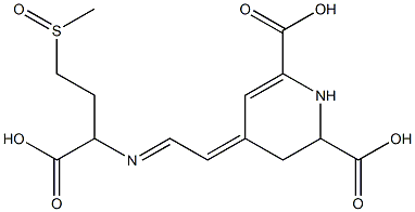 1,2,3,4-Tetrahydro-4-[2-[[1-carboxy-3-(methylsulfinyl)propyl]imino]ethylidene]pyridine-2,6-dicarboxylic acid 结构式