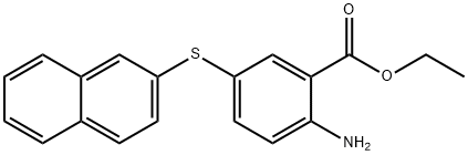 Ethyl 2-amino-5-[2-naphthylthio]benzoate 结构式