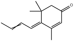 (E,Z)-4-(2-丁烯亚基)-3,5,5-三甲基环己-2-烯-1-酮	 结构式