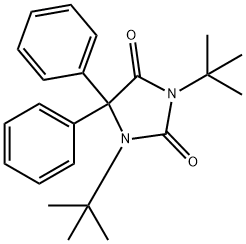 1,3-Bis(1,1-dimethylethyl)-5,5-diphenyl-2,4-imidazolidinedione 结构式