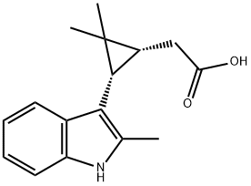 [(1R,3S)-2,2-DIMETHYL-3-(2-METHYL-1H-INDOL-3-YL)CYCLOPROPYL]ACETIC ACID 结构式