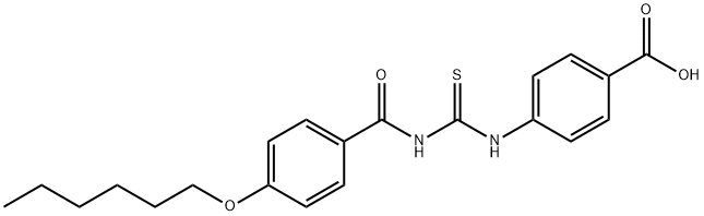 4-[[[[4-(HEXYLOXY)BENZOYL]AMINO]THIOXOMETHYL]AMINO]-BENZOIC ACID 结构式