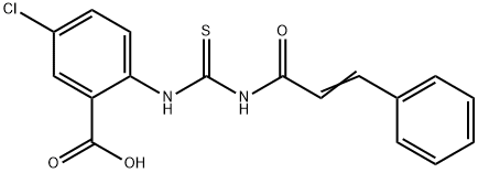 5-CHLORO-2-[[[(1-OXO-3-PHENYL-2-PROPENYL)AMINO]THIOXOMETHYL]AMINO]-BENZOIC ACID 结构式