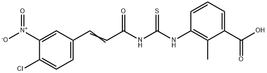 3-[[[[3-(4-CHLORO-3-NITROPHENYL)-1-OXO-2-PROPENYL]AMINO]THIOXOMETHYL]AMINO]-2-METHYL-BENZOIC ACID 结构式