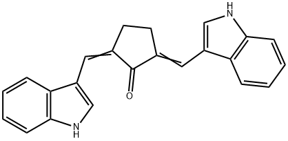 2,5-BIS[(E)-1H-INDOL-3-YLMETHYLIDENE]CYCLOPENTANONE 结构式