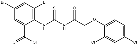 3,5-DIBROMO-2-[[[[(2,4-DICHLOROPHENOXY)ACETYL]AMINO]THIOXOMETHYL]AMINO]-BENZOIC ACID 结构式