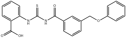 2-[[[[3-(PHENOXYMETHYL)BENZOYL]AMINO]THIOXOMETHYL]AMINO]-BENZOIC ACID 结构式