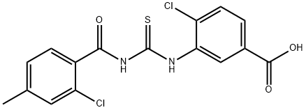4-CHLORO-3-[[[(2-CHLORO-4-METHYLBENZOYL)AMINO]THIOXOMETHYL]AMINO]-BENZOIC ACID 结构式