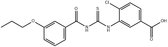 4-CHLORO-3-[[[(3-PROPOXYBENZOYL)AMINO]THIOXOMETHYL]AMINO]-BENZOIC ACID 结构式