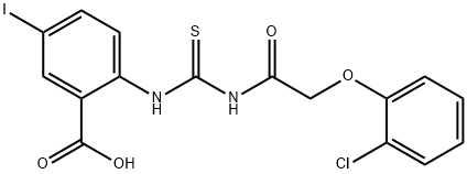 2-[[[[(2-CHLOROPHENOXY)ACETYL]AMINO]THIOXOMETHYL]AMINO]-5-IODO-BENZOIC ACID 结构式