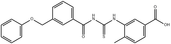 4-METHYL-3-[[[[3-(PHENOXYMETHYL)BENZOYL]AMINO]THIOXOMETHYL]AMINO]-BENZOIC ACID 结构式