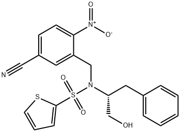 (R)-N-(5-Cyano-2-nitrobenzyl)-N-(1-hydroxy-3-phenylpropan-2-yl)thiophene-2-sulfonaMide 结构式